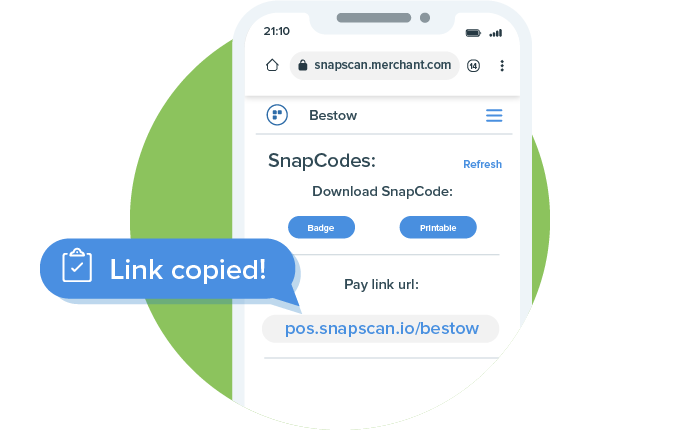 SnapCodes section in merchant portal