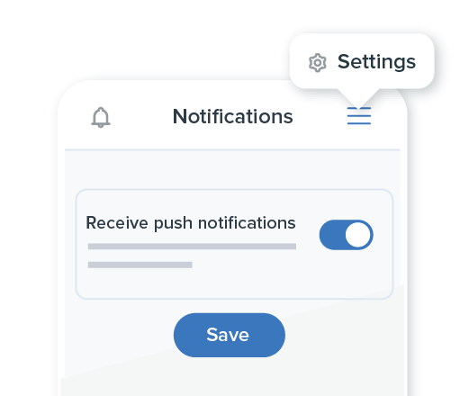 Enable notifications in the app settings