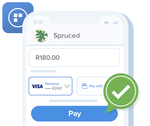 SnapScan pay link pay screen on mobile app success